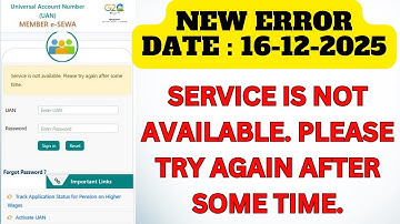 EPFO LOGIN ERROR Service is not available. Please try again after some time.#A.P CONSULTING SERVICES