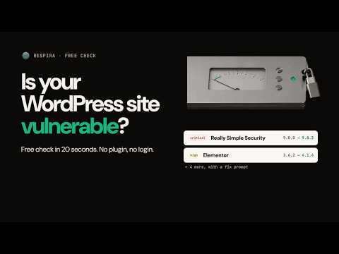 Free WordPress vulnerability scanner: check any site in 20 seconds, no plugin