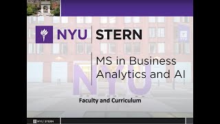 NYU Stern MSBAi Program Information: Faculty and Curriculum