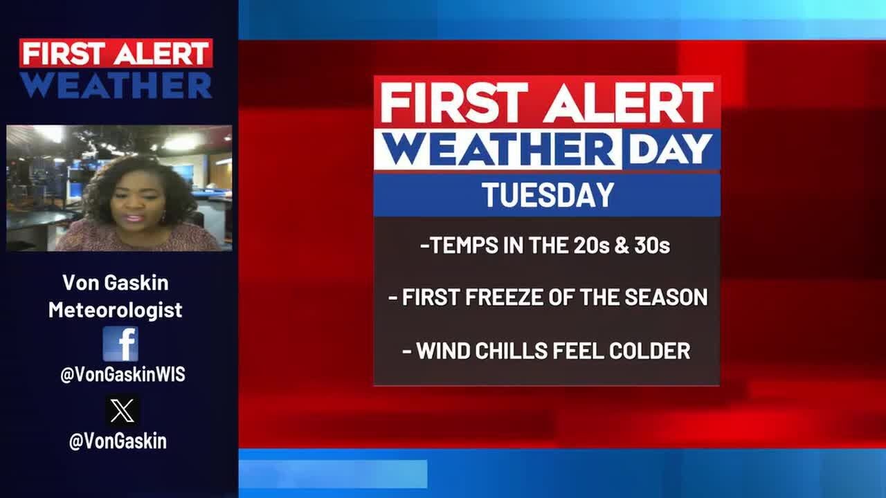 FIRST ALERT WEATHER DAY issued for Tuesday - YouTube