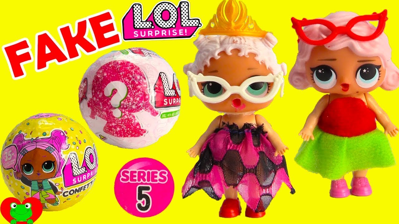 LOL Surprise Dolls Fake vs. Real Series 5 Glitter and Confetti Pop