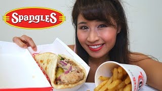 Trying Spangles Fast Food NEW Oriental Chicken on Pita Taste Test! Fast Food Review!