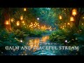 Calm and peaceful stream relax with enchanting music in the magical forest