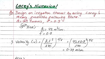 Unit:4 | Design of Canal | Lacey