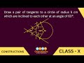 Draw a pair of tangents to a circle of radius 5cm which are inclined to each other at angle of 60°
