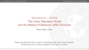The Linear Regression Model for Time Series and the Method of Moments (MM) Estimator