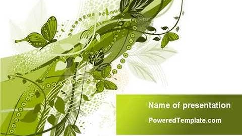 Green Butterfly Theme PowerPoint Template by PoweredTemplate.com