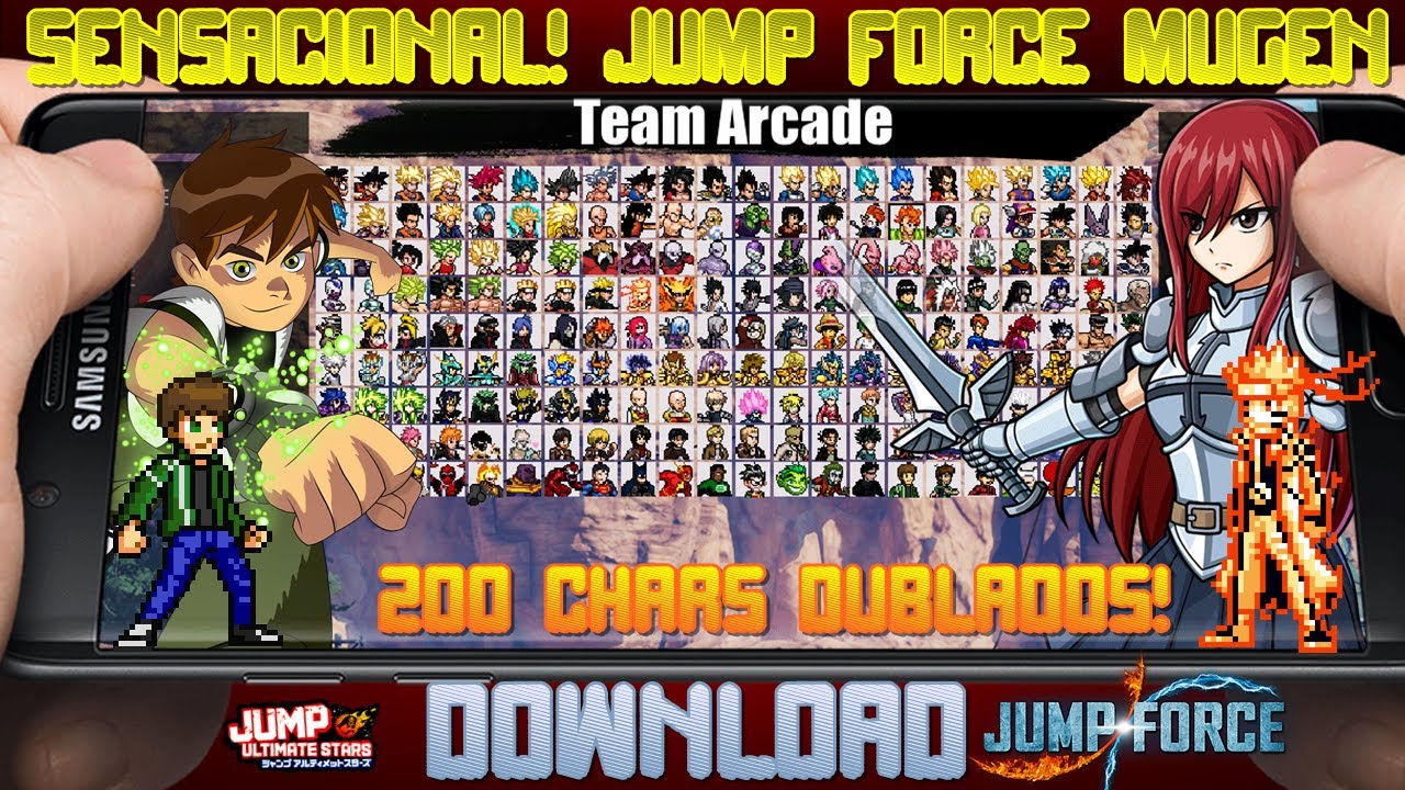 JUMP FORCE V7 MUGEN JUS COM 593 CHARS - INCRÍVEL! O GAME MUGEN DO ANO -  TODOS ANIMES ( DOWNLOAD) 