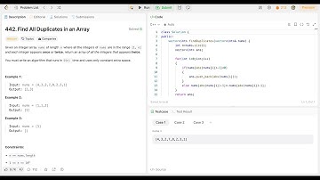 Find All Duplicates in an Array (LeetCode 442) (Space- O(1)) (Time- O(N))