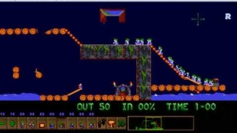 Lemmings my custom level EXTRA 11 Lem broken dock challenge