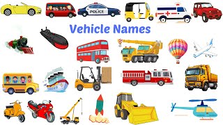 Vehicle Names | Vehicles Vocabulary Words| #vehicles|  #nurseryrhymes |#kidsvideo