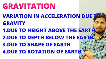 Class 11 Physics Chap.8| Gravitation 11|🌎 Acceleration due to gravity g and variation in g gravity