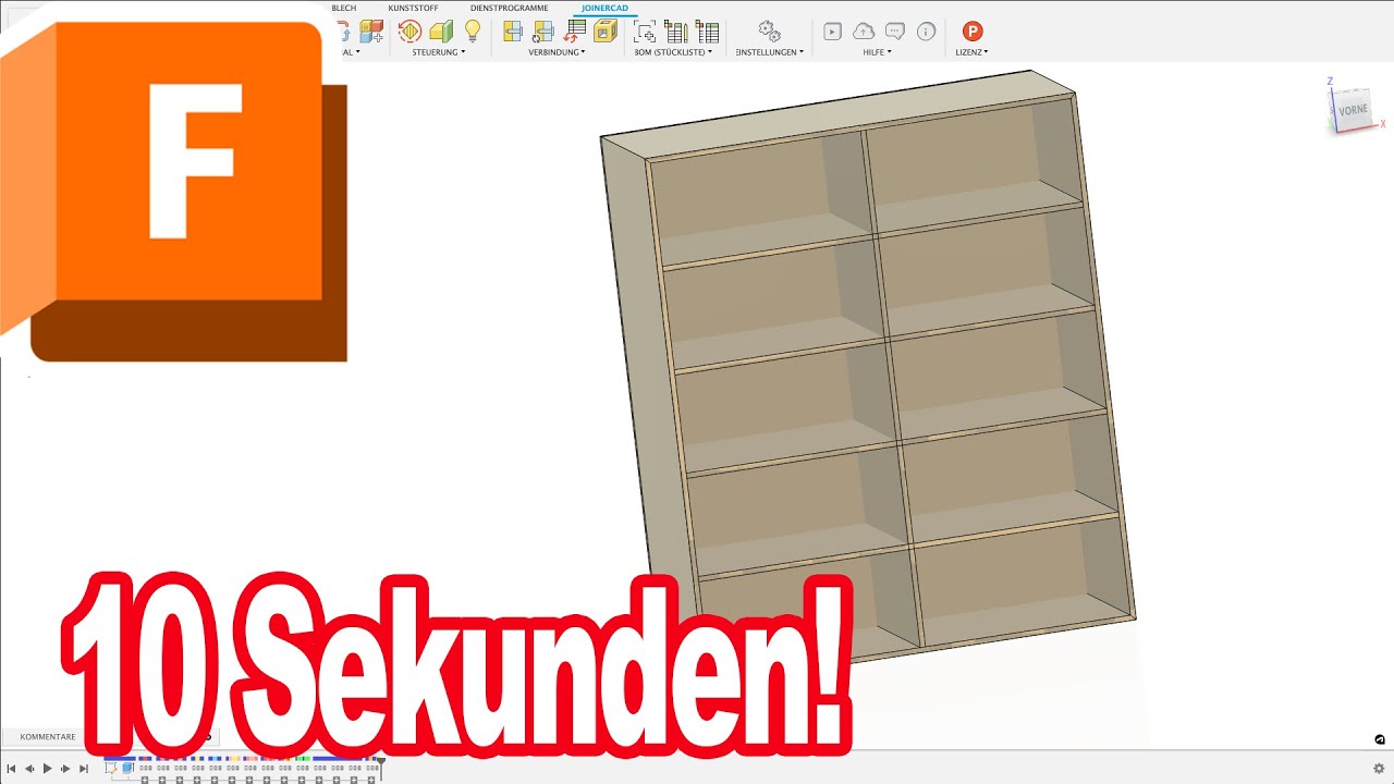 Schrank in 10 Sekunden Holzbauer aufgepasst! JoinerCAD Fusion 360 ...