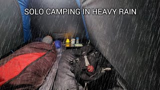 SOLO CAMPING IN HEAVY RAIN - RELAXING IN THE TENT - ASMR