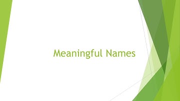 Chapter 2: Meaningful Names