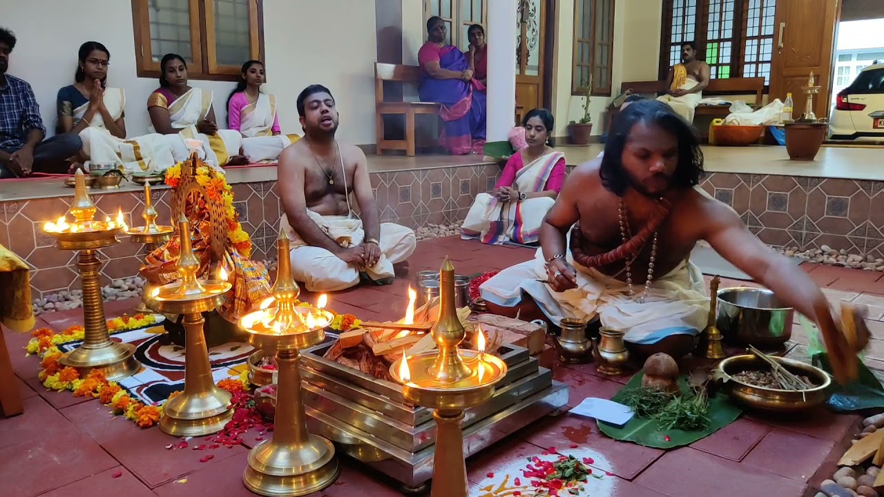 Ganapathi homam and Dhanwanthari pooja by Brahmasree Sreejith Nampoothiri at Veda Ayurgram