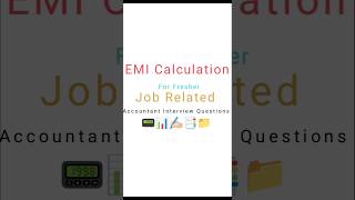 EMI Calculation in Excel For Accountant Fresher Part 14 #accounting #emi