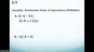 1-7 Multiplying/Dividing Integers
