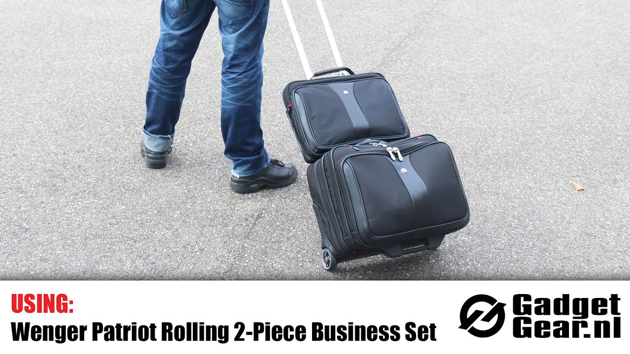 Using: the Wenger Patriot Rolling 2 Piece Business Set 12353 - YouTube