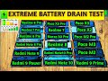 Redmi Note 10 Pro vs Realme 8 Pro vs Poco X3 Pro vs Realme 8 vs Redmi Note 10 Battery Drain Test | 🔥