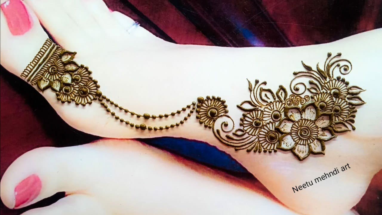 Easy and Beautiful Feet mehndi design | Bridal mehndi design ...