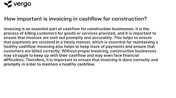 Invoicing & Cashflow in Construction