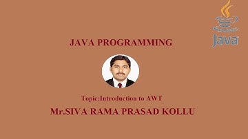 JAVA|Introduction to AWT|Mr.SIVA RAMA PRASAD KOLLU