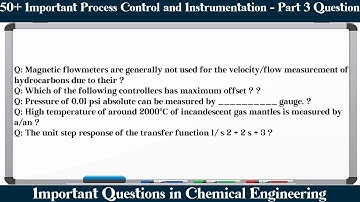 MCQ Questions Process Control and Instrumentation - Part 3 with Answers