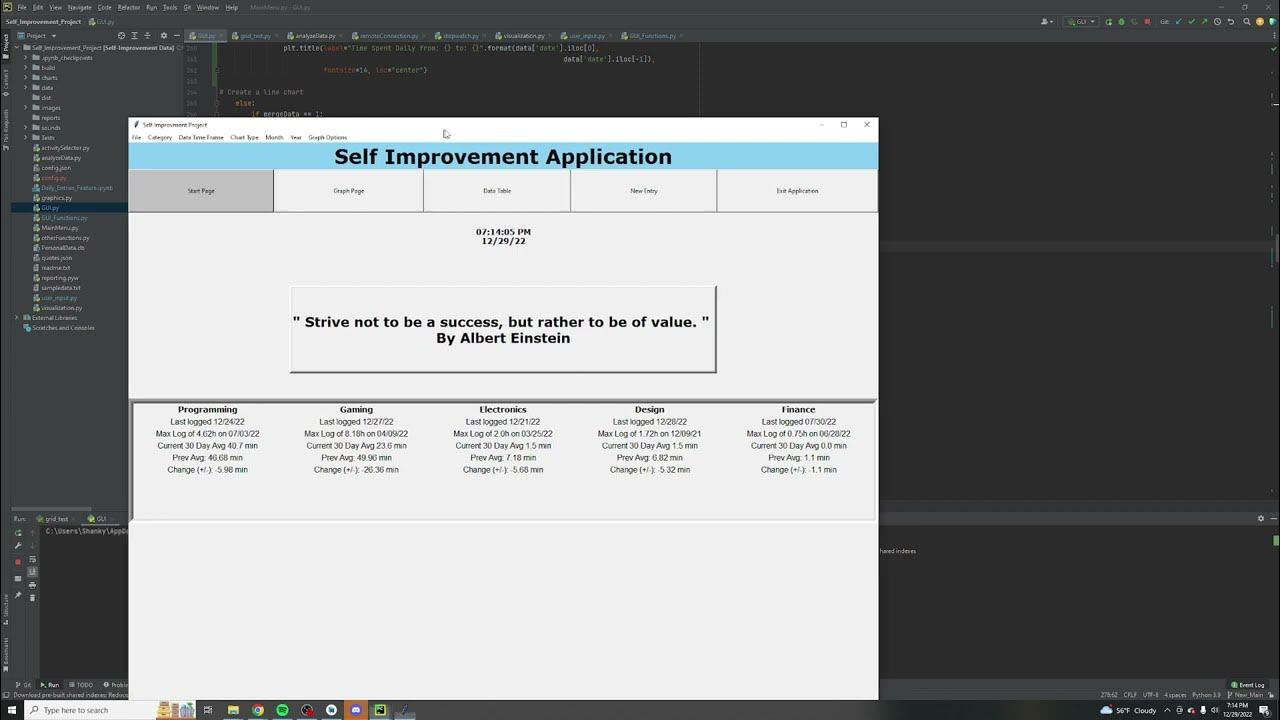 Self-Improvement Tracker - Python Project Demonstration - YouTube
