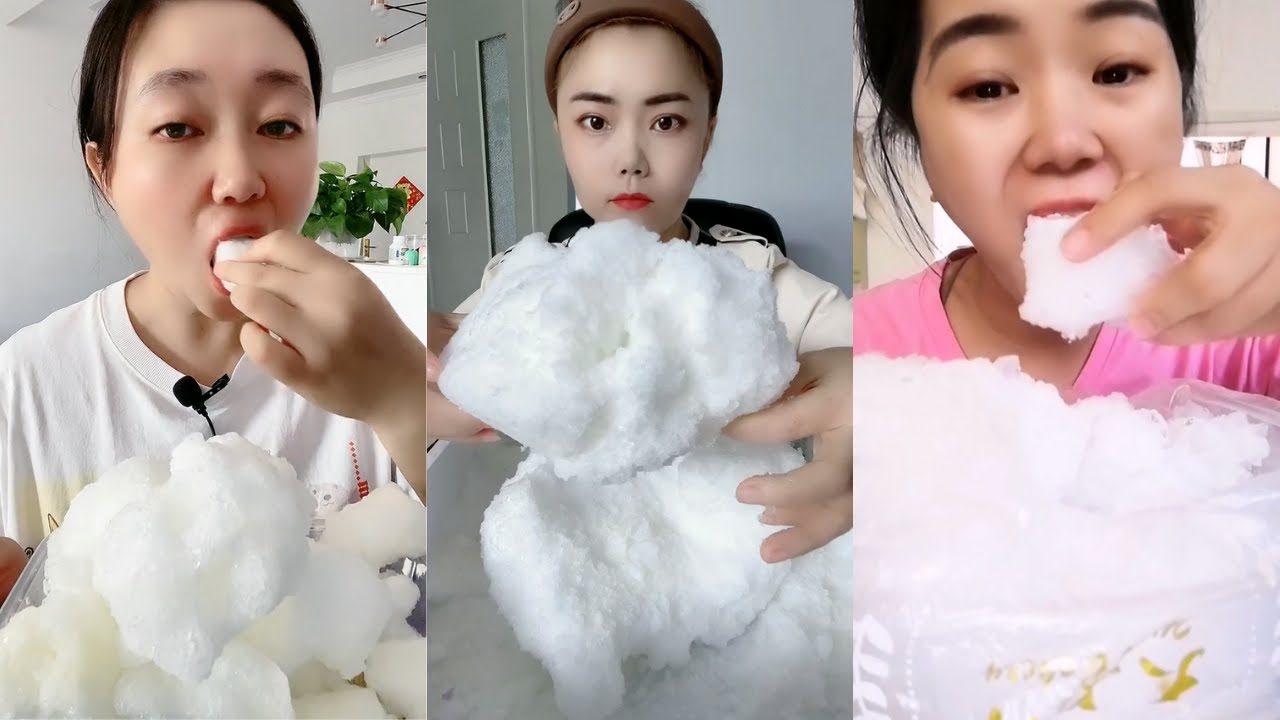 ASMR FREEZER FROST ICE EATING 🤍❄️ WHITE ICE | REFROZEN ICE CRUNCH ASMR 먹방 ASMR 얼음먹방 ASMR 氷