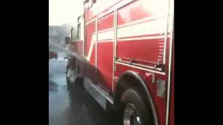 Pompton Plains new fire truck wet down