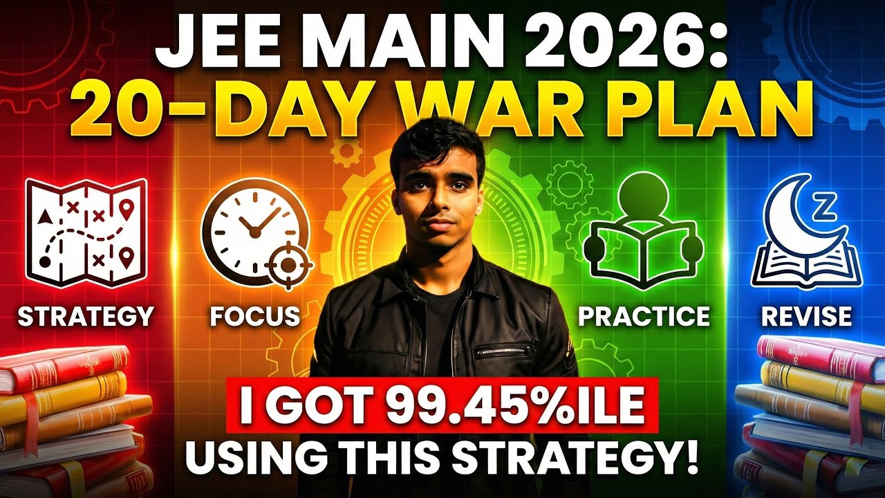 JEE Main 2026: Last 20 Days WAR PLAN Strategy 🔥 (I got 99.45%ile Using ...