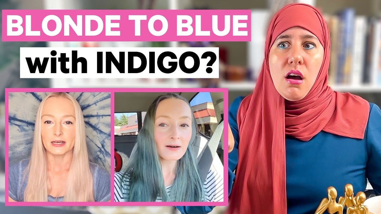 Watch this BLEACH BLONDE dye her hair with INDIGO for BLUE HAIR! Henna and Indigo Expert Reacts!