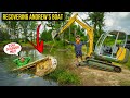 Recovering Andrew's SUNKEN BOAT from my Backyard Pond (DISASTER!!)