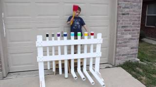 This is a xylophone built out of pvc pipe. to play it, we use fly
swatter covered with piece sticky-back craft foam. you can see how it
here:...