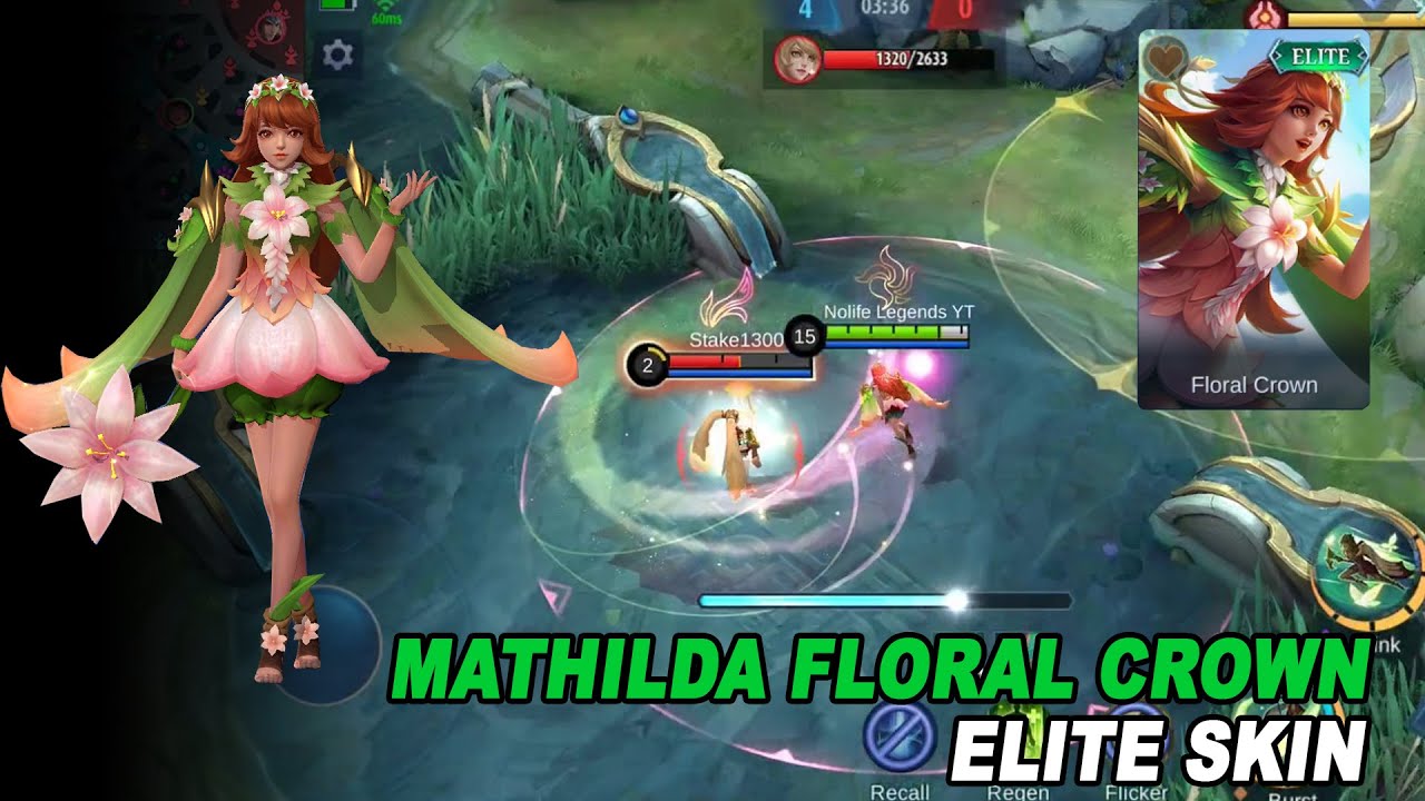 Mathilda Floral Crown Elite Skin Gameplay Skill Effect | Mobile Legends: Bang Bang