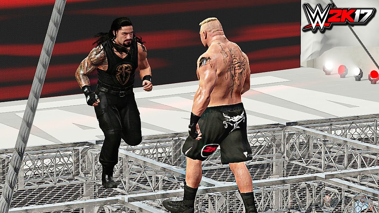 Wwe 2k17 Roman Reigns Vs Brock Lesnar Epic Hell In A Cell Match