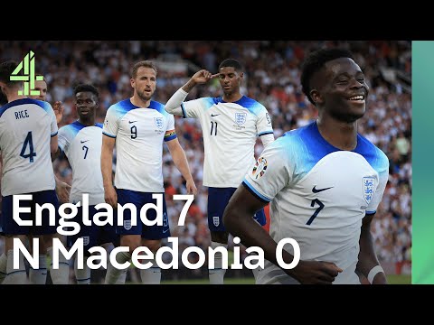 England v North Macedonia (7-0) | Saka Scores STUNNING Hat-trick | Match Highlights | Euro 2024