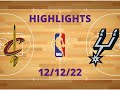 Highlights Cleveland CAVALIERS VS San Antonio SPURS DEC 12 2022 2023 NBA Season