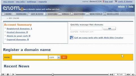Creating Private Nameservers at enom.com