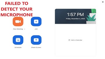 FAILED TO DETECT YOUR MICROPHONE - ZOOM