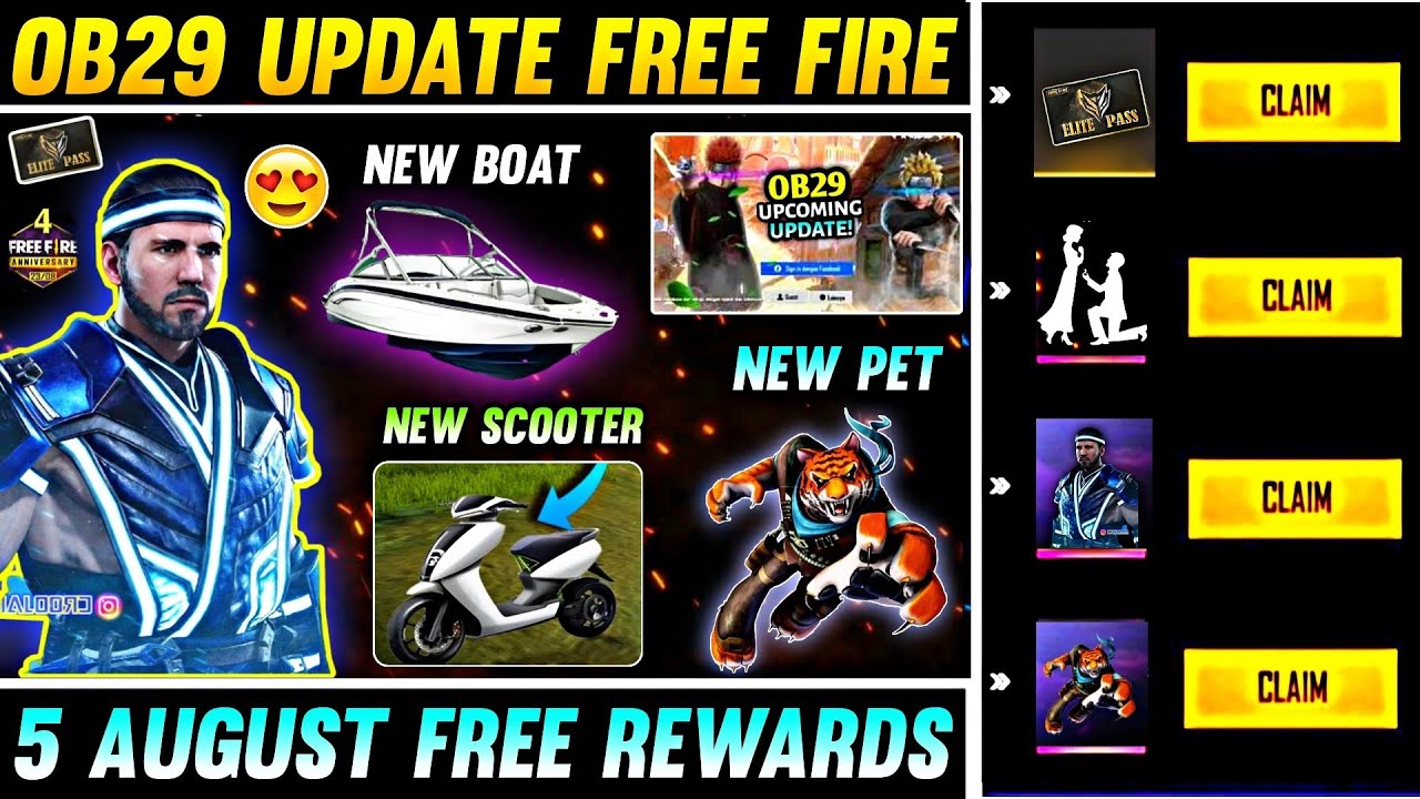 OB29 UPDATE FREE FIRE FREE FIRE 5 AUGUST UPDATE FULL