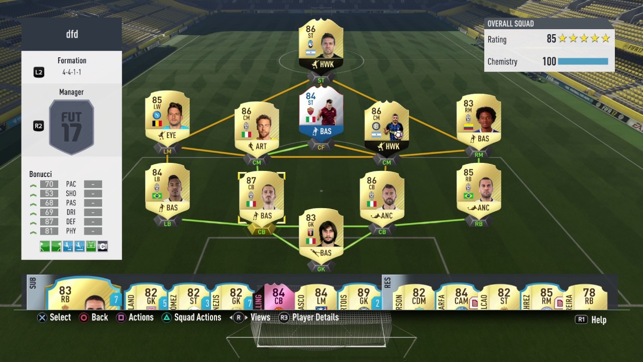 Best 170k squad builder