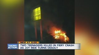 Two teenagers killed in fiery crash in Plymouth Township