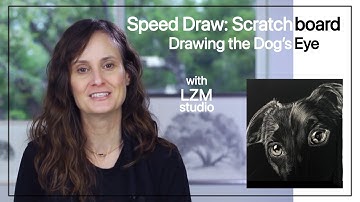 Speed Draw Scratchboard Drawing of a Dog - The Eyes