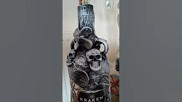 Steampunk Nautical Themed Kraken Rum Bottle Steampunk Bottleart Shorts Mancavedecor 