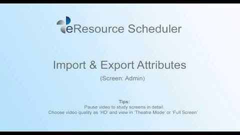 Import & Export Attributes - eRS Project Resource Planning