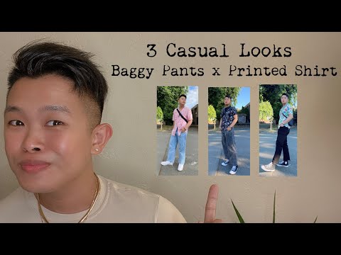 3 Casual Looks : Baggy Pants x Printed Shirt / Tips on how to wear Baggy Pants if you are Short