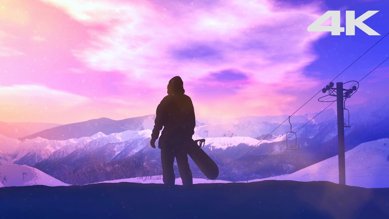 4K Winter Skiing Snowboarding Ambient Soundtrack YouTube