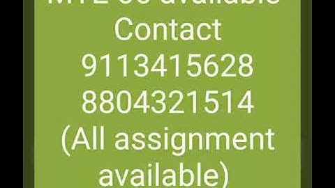 MTE06 solved assignment 2019